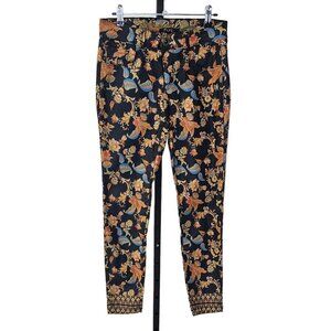 Desigual  Womens Black Floral Print Trouser Jeans Size 38 US 4 Peony